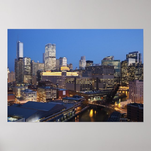 Skyline und Fluss Poster (Vorne)