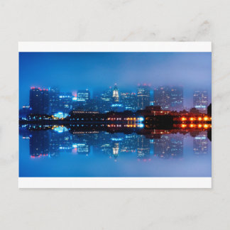 Skyline und Nebel von Boston Postkarte