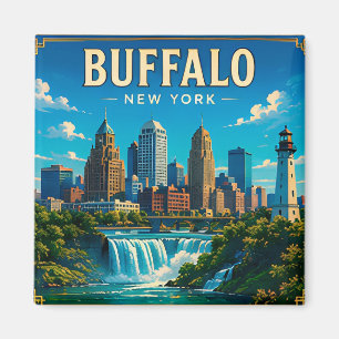 🌊 Skyline und Ufer von Buffalo New York Magnet