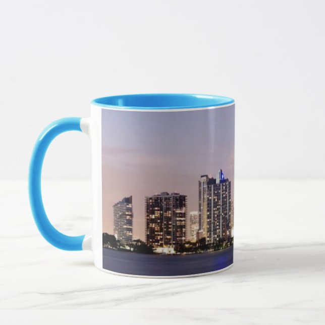 Skyline USA, Florida, Miami an Dämmerung 2 Tasse (Links)