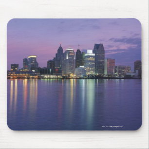 Skyline USA, Michigan, Detroit, Nacht Mousepad