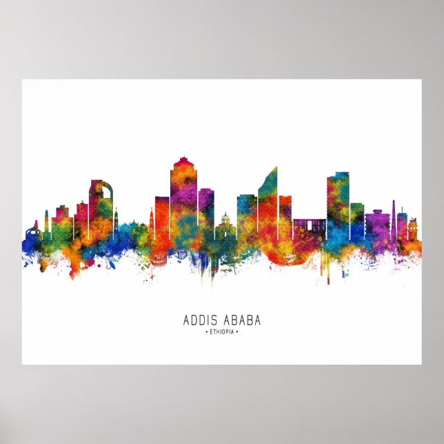 Skyline von Addis Abeba Äthiopien Poster (Vorne)