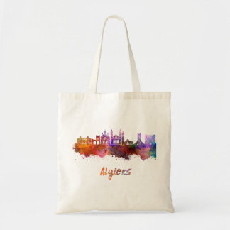 Skyline von Algier in Aquarellfarben Tragetasche