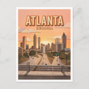 Skyline von Atlanta von der Jackson Street Bridge Postkarte