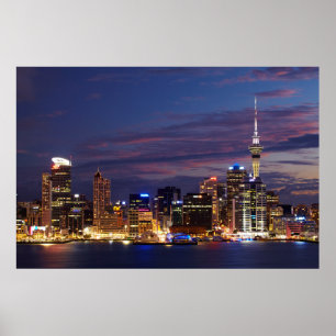 Skyline von Auckland City Poster