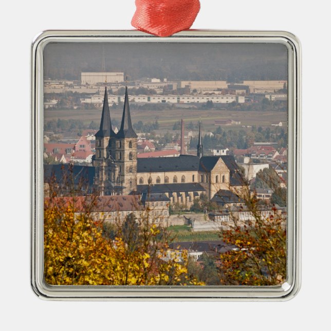 Skyline von Bamberg, Deutschland Silbernes Ornament (Vorne)