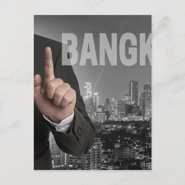 Skyline von Bangkok in der Nacht Postkarte (Vorderseite)