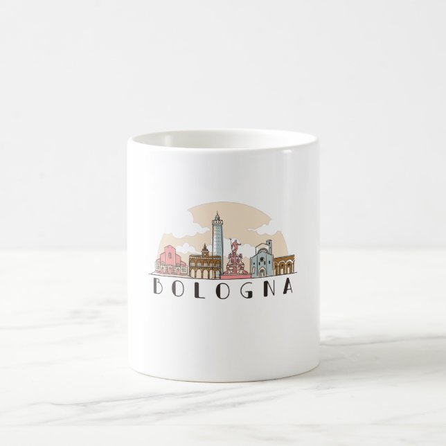 Skyline von Bologna Kaffeetasse (Mittel)