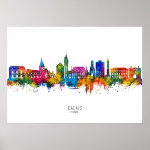 Skyline von Calais Frankreich Poster