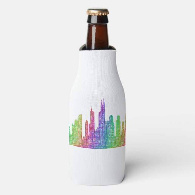 Skyline von Chicago Flaschenkühler (Flaschenvorderseite)