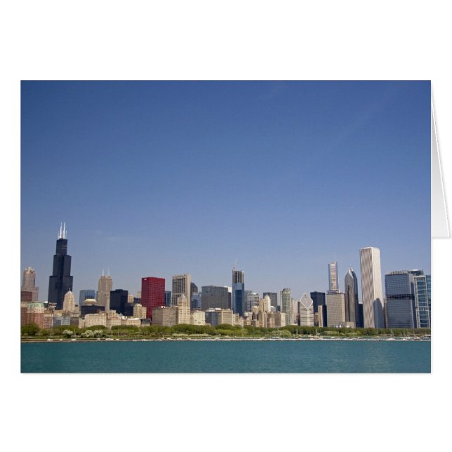 Skyline von Chicago, Illinois, USA. (Vorderseite (Horizontal))