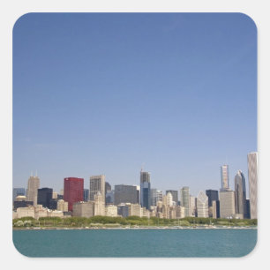 Skyline von Chicago, Illinois, USA. Quadratischer Aufkleber