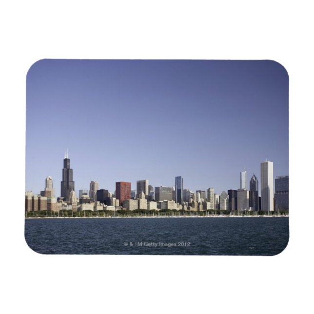 Skyline von Chicago mit Lake Michigan 2 Magnet (Horizontal)