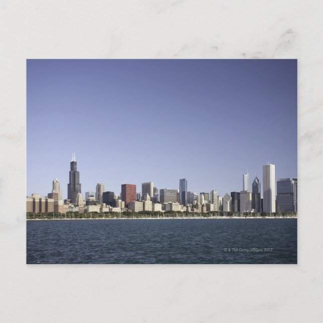 Skyline von Chicago mit Lake Michigan 2 Postkarte (Vorderseite)
