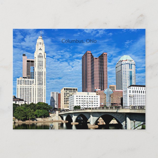 Skyline von Columbus, Ohio Postkarte (Vorderseite)