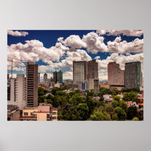 Skyline von den Hotels in Polanco Mexico City Poster