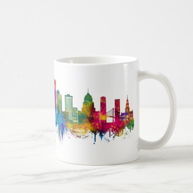 Skyline von Detroit Michigan Kaffeetasse (Rechts)