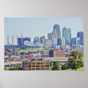 Skyline von Downtown Kansas City, Missouri Poster