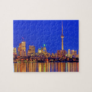 Skyline von Downtown Toronto bei Nacht Puzzle
