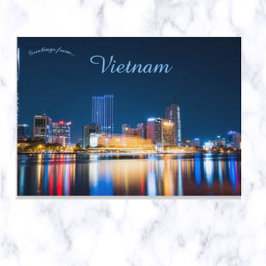 Skyline von Ho Chi Minh City bei Nacht Postkarte