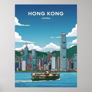 Skyline von Hongkong Poster