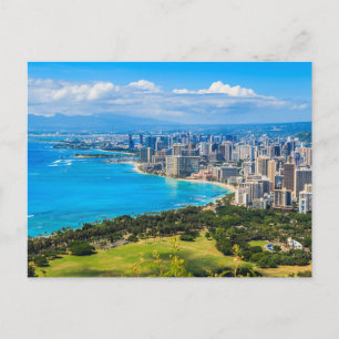Skyline von Honolulu, Hawaii. Postkarte