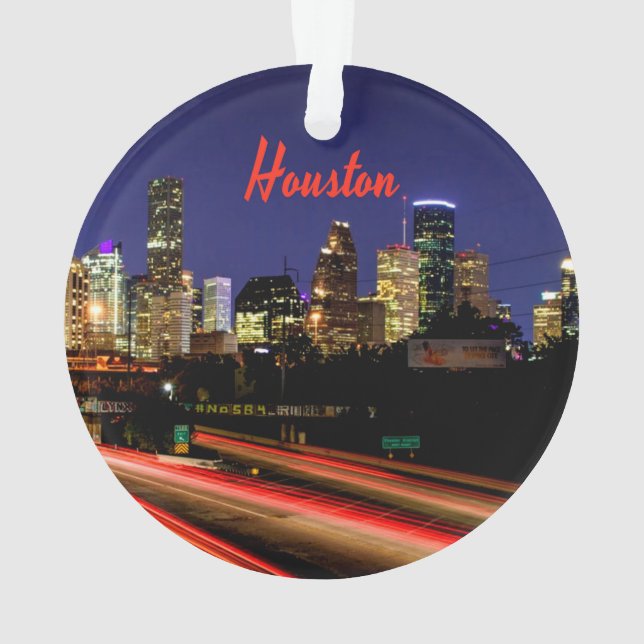 Skyline von Houston Texas Ornament (Rückseite)