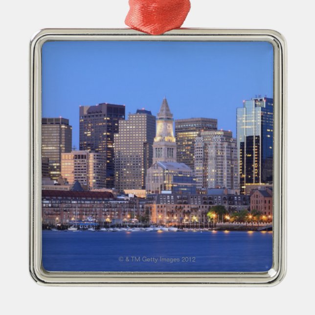 Skyline von im Stadtzentrum gelegenem Boston von Silbernes Ornament (Vorne)