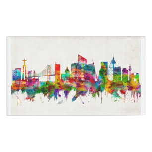 Skyline von Lissabon Namenschild