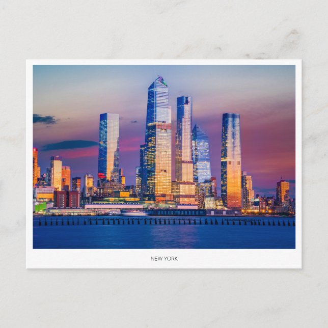 Skyline von Manhattan, New York Holiday Postcard Feiertagspostkarte (Vorderseite)