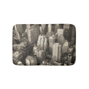Skyline von Manhattan, schwarz-weiße Luft. Badematte