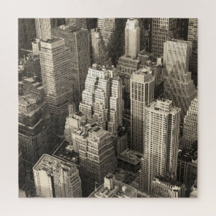 Skyline von Manhattan, schwarz-weiße Luft. Puzzle