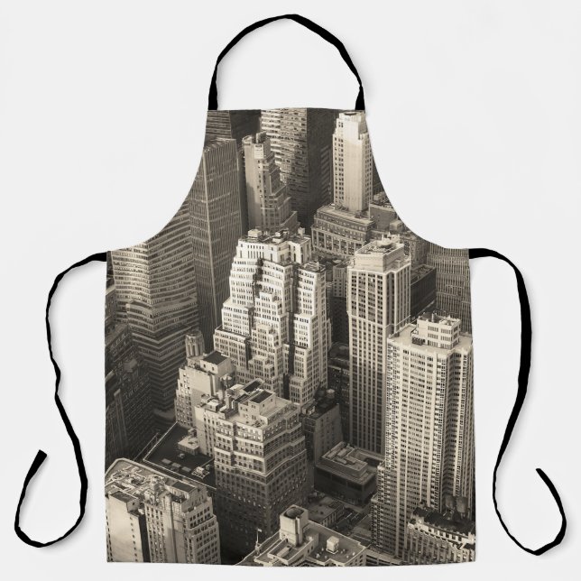 Skyline von Manhattan, schwarz-weiße Luft. Schürze (Vorderseite)