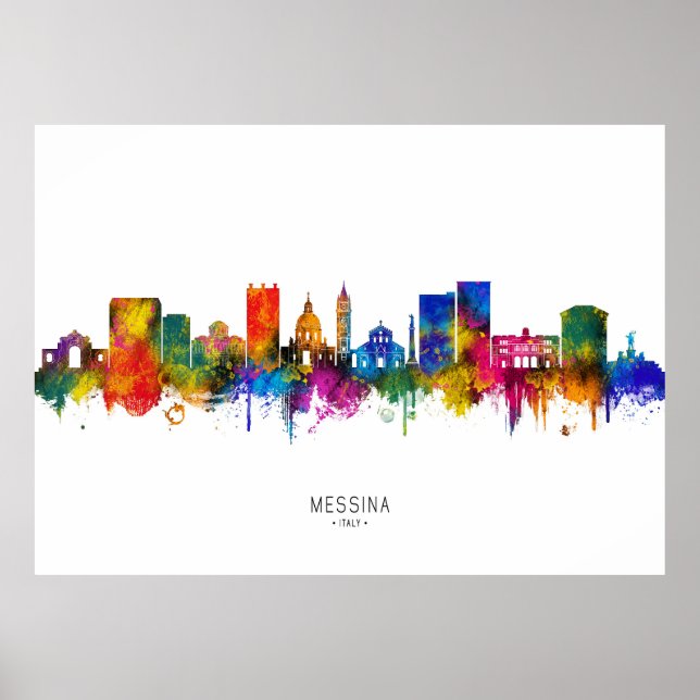 Skyline von Messina Italien Poster (Vorne)