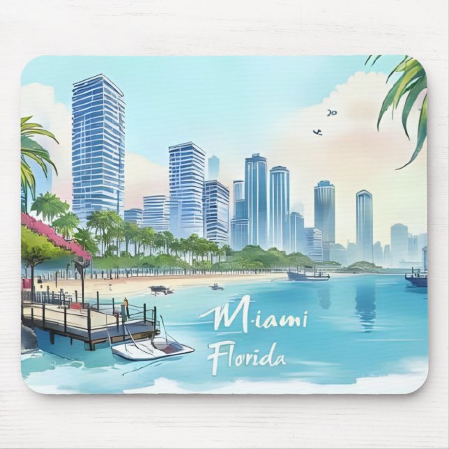 Skyline von Miami City Florida Mousepad (Vorne)