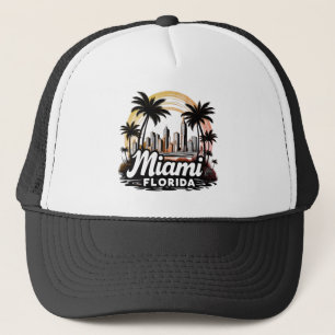 Skyline von Miami City Florida Truckerkappe