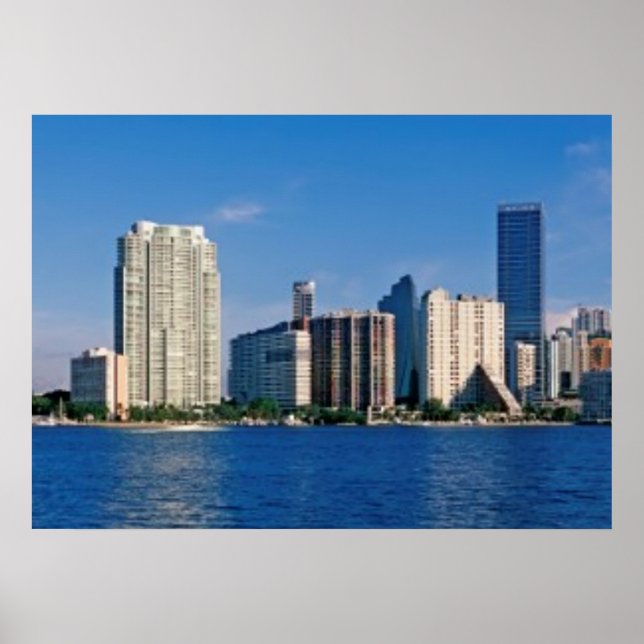 Skyline von Miami, Florida Poster (Vorne)