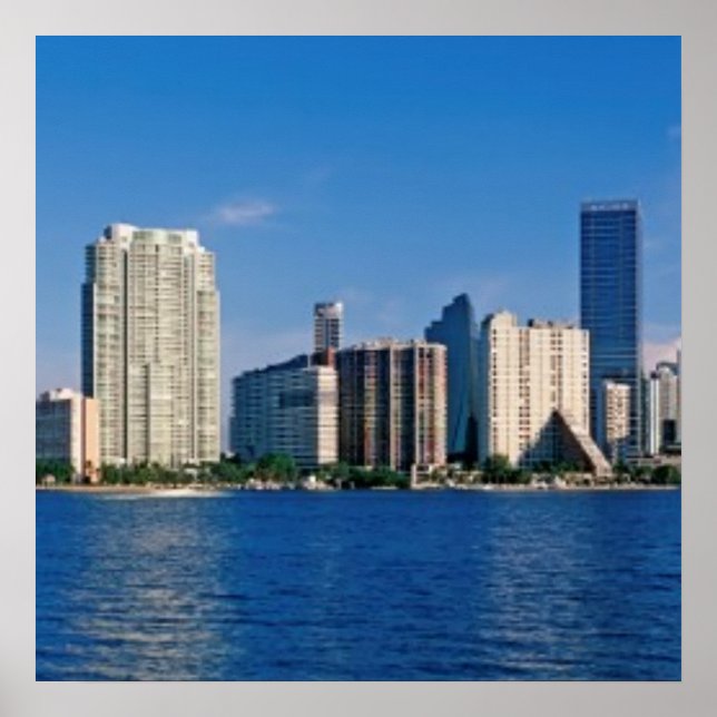 Skyline von Miami, Florida Poster (Vorne)