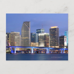 Skyline von Miami Postkarte