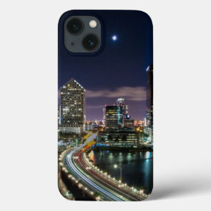 Skyline von Miami-Stadt mit Brücke nachts Case-Mate iPhone Hülle