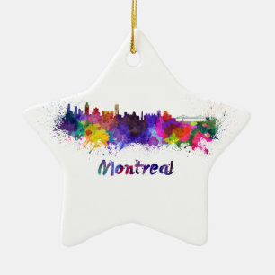 Skyline von Montreal, Aquarell Keramikornament