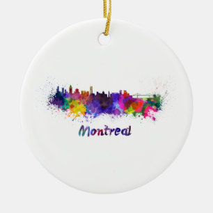 Skyline von Montreal, Aquarell Keramikornament