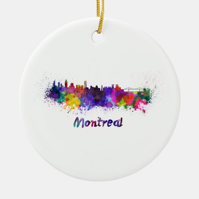 Skyline von Montreal, Aquarell Keramikornament (Vorne)