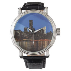 Skyline von New York in der Nacht... Armbanduhr