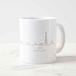 Skyline von Paris mit Koordinaten der Tasse