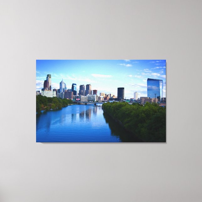 Skyline von Philadelphia-Leinwand Leinwanddruck (Vorderseite)