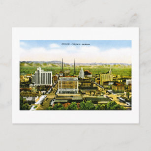 Skyline von Phoenix, Arizona Retro Americana Postkarte