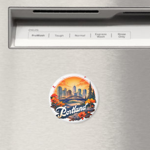Skyline von Portland Oregon Magnet