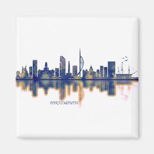 Skyline von Portsmouth Magnet