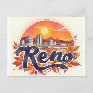 Skyline von Reno City Nevada Postkarte
